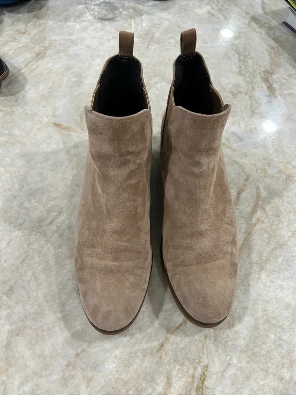 Cole Haan Taupe Suede Chelsea Booties